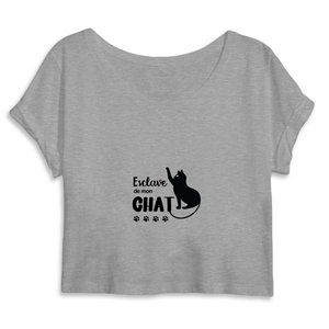 t shirt crop chat femme