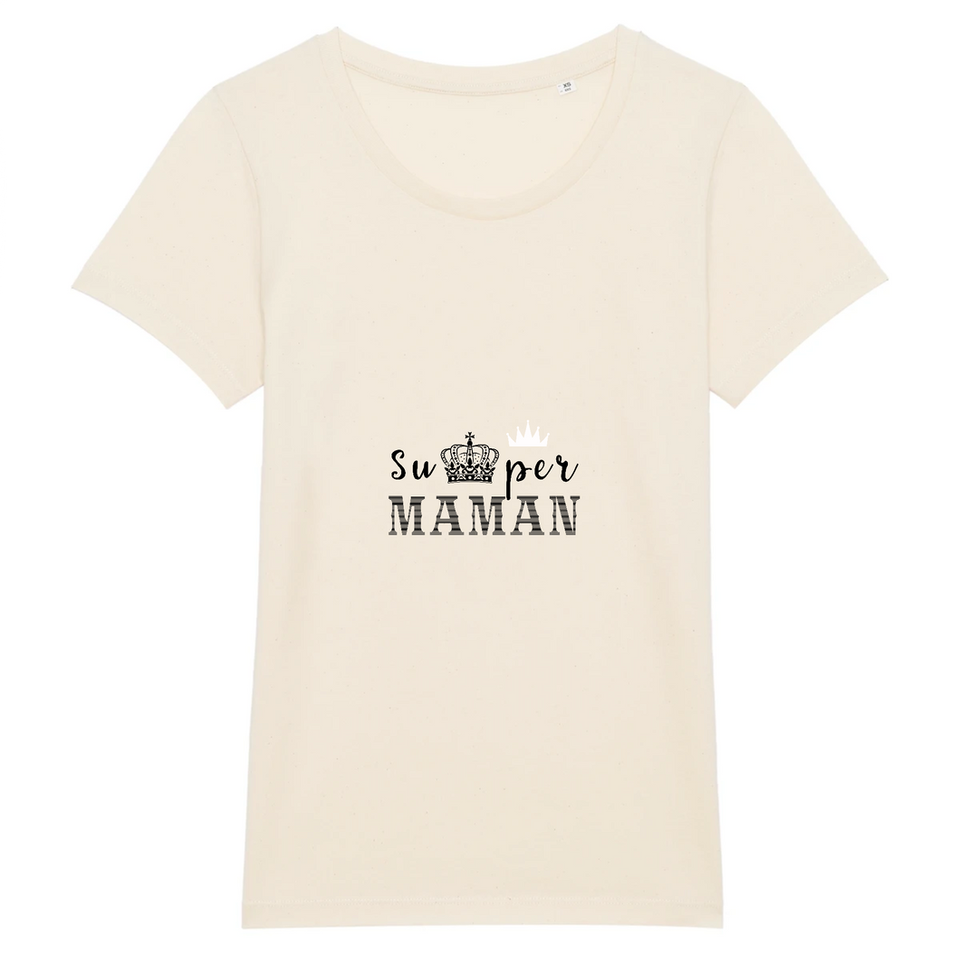 T-shirt super maman - Couleur coton Naturel