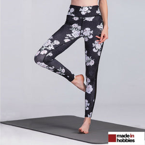 Pantalon de pilates -fitness taille haute - Imprimé- Près du corps