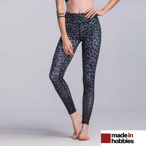 pantalon fitness moulant leopard noir