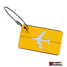 étiquette pour valise métal jaune