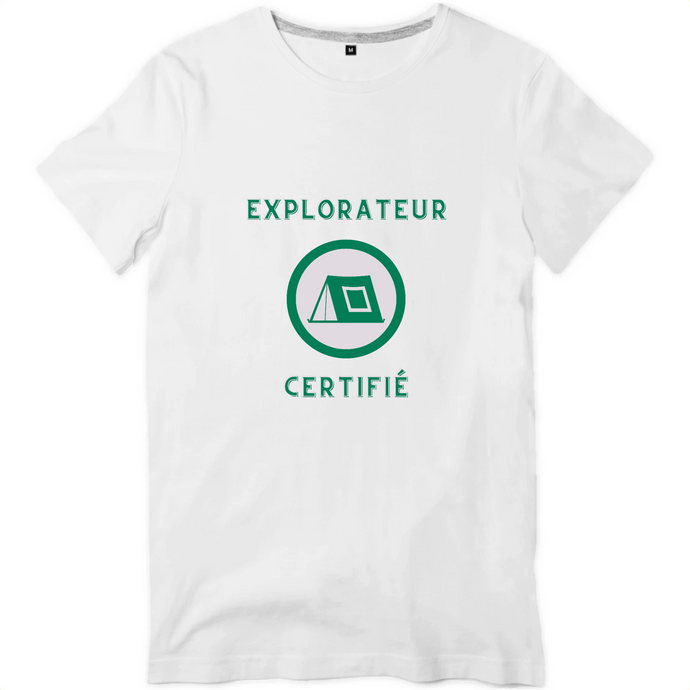 tee shirt imprime homme explorateur certifie