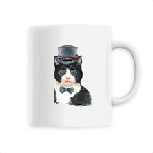 mug chat noir vintage - blanc