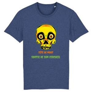 T-shirt Halloween Unisexe - Tête de mort sortie de son cercueil en coton 100% bio