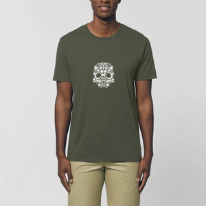 T shirt en coton bio - Tête de mort vert