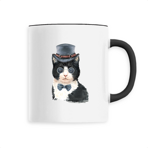 mug chat noir vintage - noir