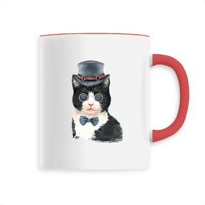 mug chat noir vintage - rouge