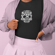 tee-shirt-femme-coton-bio-tete-de-mort-noir